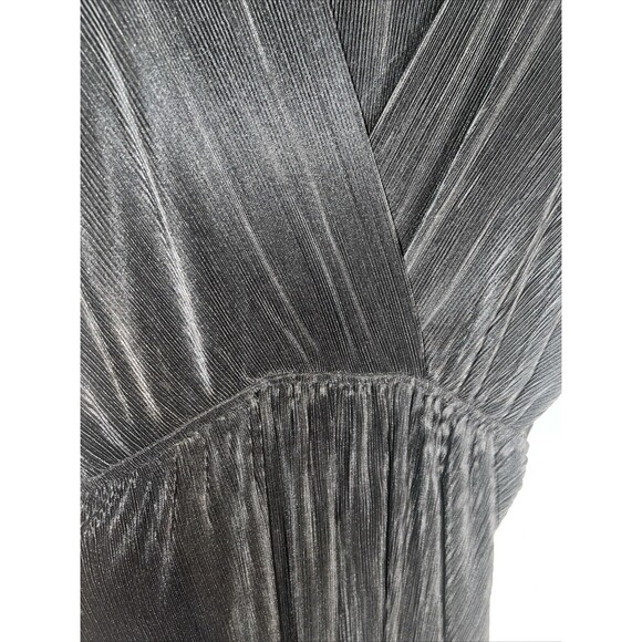 Fate by LFD Black Ribbed Textured Jumpsuit Romper Sz S Stretch Wide Leg Flowy - Picture 5 of 12